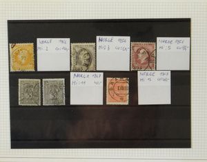 Samenstelling klassiek op kaartjes, w.o. Noorwegen, IJsland, Denemarken, ringbandje in cassette, Facit 2016 bijgevoegd, zm/m