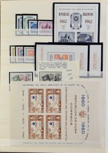 Verzameling eerste postzegel in 2 insteekboeken met zeer veel beter materiaal, w.o. Brazilië, Cuba, Zwitserland, Chili, Portugal, Vaticaan, Spanje, mooie koop met hoge cataloguswaarde, vrijwel alles postfris, zm