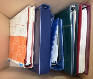 Albums, 6 items, various brands such as Lindner, Leuchtturm, Schaubek, Safe