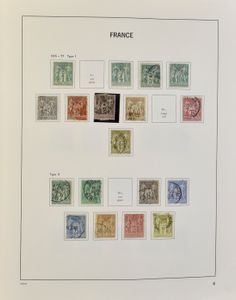 1850/1975 Verzameling in 2 albums met betere zegels w.o. Yv. n° 122 * met licht hoekplooitje (Cataloguswaarde €1.000), verder zeer mooi van kleur en centrage, 1902 Mouchon, n° 131/33 *, Traversée gestempeld, Ader, Beroemde Mannen, zm/m/ntz
