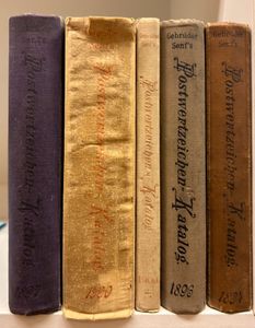 Postwertzeichen-Katalog, Gebrüder Senfs, samenstelling van 5 stuks, jaren 1894, 1896, 1897 en 1900 (Deel I en II)
