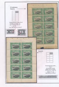 1915, Mols Bilingue, lot of sheetlets from the booklet: “5c.” (4x), “10c.” (2x), “15c.” and “25c.” (4x) + the two airmail sheetlets from the A5 booklet, vf/f (OBP +€500)