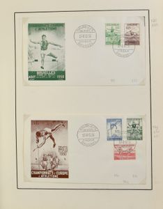 1949/1971 Zeer mooie verzameling FDC's in 4 ringbanden, w.o. UPU, Atletiek, Brugge, Boudewijn, zm (OBP t.e.m. 1855: €3.371)