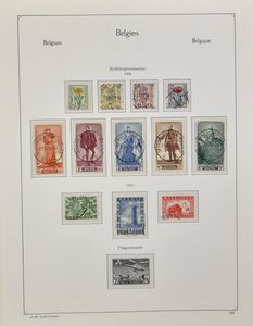 1865/2004 Verzameling in 6 KaBe albums, waarbij 221/33 gestempeld, Kastelen *, Senaat gestempeld, Schrijvers **, Breendonk gestempeld, wat nominaal, zwartwit velletjes, zm/m/ntz