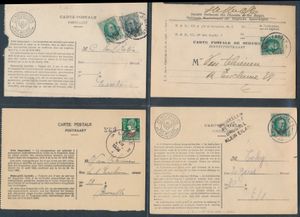 1929/1951 Samenstelling met diverse dienstzegels op 22 brieven of kaarten, diverse stempels en frankeringen, zm/m