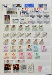1982/2008 Samenstelling zegels, blokken en boekjes in 4 insteekboeken (BEF en € niet geteld), zm (Frankeerwaarde: €838)