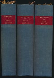 La Revue Postal 1921 bis 1929, gebunden in 3 Bänden; gedruckt; gebunden/geklebt; Französisch; in recht gutem Zustand