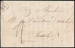 1848 Voorloper met inhoud, vanuit Kapellen, vertrekstempel Type 18 