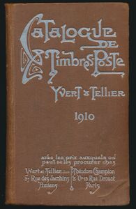 Catalogue de Timbres-Poste 1910; Yvert & Tellier; gedrukt; ingebonden/gelijmd; Frans; 705pag.; harde kaft; in redelijke staat