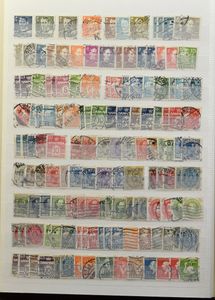 Samenstelling diverse landen in 9 insteekboeken, waarbij Franse gebieden, thema, Spanje, Scandinavië, Polen, Belgische gebieden, Hongarije, Bulgarije, overwegend gestempeld, zm/m