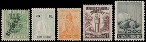 São Tomé & Principe, 1911/1970, mooie verzameling op bladen vanaf Republica-opdrukken (met zeldzame zegels), Vasco da Gama volledig, 1938 Emperio **, 1948 Vruchten reeks en blok ** (Mundifil €950), zm (Hoge cataloguswaarde)- zie foto kaft