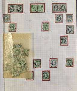 1869/1935 Samenstelling diverse uitgiften, voor de stempelzoeker, in 10 schriften, zm/m/ntz