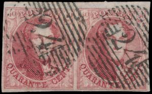 N° 5, plaat I, in volrandig paar, positie 109/110, ex. Yves Vertommen, prachtig (OBP €1.300)