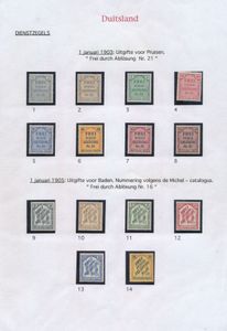 1903/1944 Dienst n° 1/138, telegraaf n° 9/18 en LP n° 1/4, mooi opgestelde startverzameling, zm