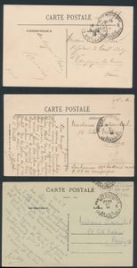 1915/1918 Samenstelling 74 kaarten PMB/BLP van of naar Belgische soldaten in Frankrijk, zm/m