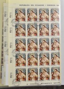 Verzameling vellen (of veldelen), w.o. Guinea, Ecuador, Congo, Somalië, enz., zm/m