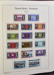 Guernsey, Jersey en Man, 1941/1983, 3 zo goed als volledige verzamelingen in Schaubek, zm