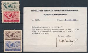 1959 Permesta-beweging Noord-Celebes, Zonnebloem 1/4, zeldzaam, met certificaat, zm (Cataloguswaarde €225)
