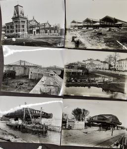 Foto's constructies van bouwwerven, Brussel Tour en Tassis, Boom, Willebroek, enz. (12 stuks)