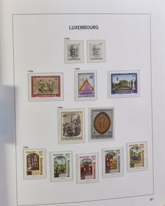 1859/1988 Restantverzameling in 2 Davo met enkele betere reeksen, overwegend met scharnier + blokken, zm/m/ntz