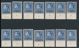 N° 847A (14x) Alle met plaatnummer, zm