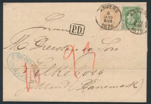 1875 N° 30 en 33, op brief met inhoud, vanuit EC 