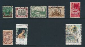 Begin 1900 tot moderne periode, centrale afstempeling in 3 albums, meerdere honderden zegels, zm/m