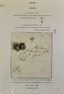 1861/1871 Turnhout, verzameling 20 brieven, gefrankeerd, w.o. médaillons, op albumbladen met beschrijving, zm/m/ntz