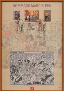 2002 Marc Sleen tribute with signature in frame, very fine/fine/to be checked