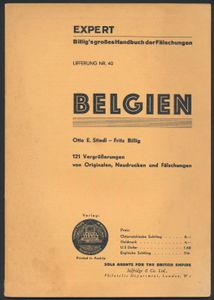 Billig's Grobes Handbuch der Fälschungen, Liferung, nr. 40, BELGIEN; Frietz Billig; gedrukt; geniet; Frans; zachte kaft; in slechte staat; enkele pagina's plakken vast