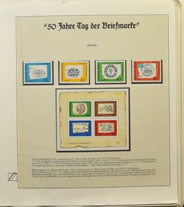 Kleine samenstellingen, w.o. Liechtenstein, Vaticaan, meerderheid gestempeld, thema postfris, in 30 kleine en A4-insteekboeken + box met A5-kaartjes, zm/m/ntz