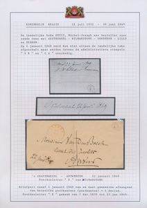 1849 Voorloper met inhoud, vanuit 'S-Gravenwezel, vertrekstempel 