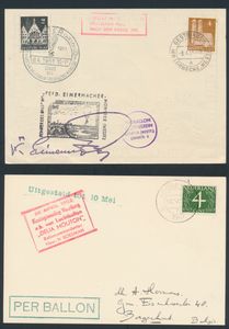 Samenstelling van 18 stuks, w.o. Ballonpost (Oostenrijk en Nederland), zm/m