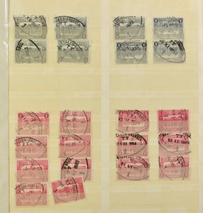 TR 170/72 + 174 met TR stempel of rondstempel, interessant voor stempelstudie, 1250 zegels, m/ntz