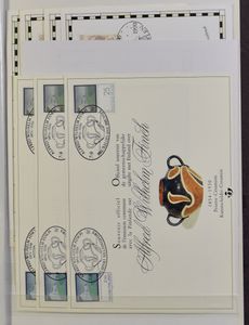 1990/2001 Voorraad HK + zegels samenuitgiften in insteekboek, w.o. 3x Finch, zm