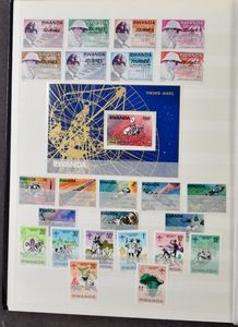 1964/1988 Collection and compilation in stockbook, Zaire and Rwanda, including the unissued series + block from 1980 **, vf