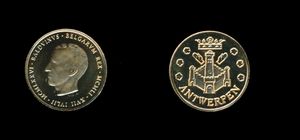 MUNTEN: België, Gouden munt, Boudewijn '76 en Rubens '77 (2 stuks)
