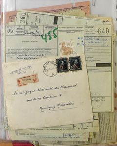 1947/1990 Diverse vrachtbrieven, dienstkaarten, brieven voor de stempelzoeker in farde, zm/m/ntz