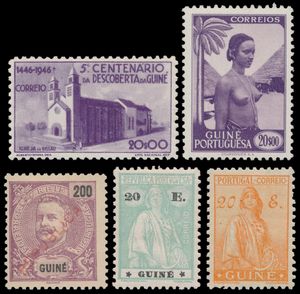 Guinée Portuguesa, 1911/1963, mooie verzameling op bladen vanaf Republica-opdrukken met Vasco da Gama volledig, Cérès, 1946 