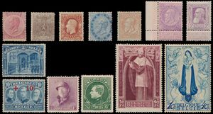 1863/1949 Slechts 4 zegels ontbreken (n° 21, 36, 364 en 370), alle ongestempeld in wisselende kwaliteit, zm/m/ntz