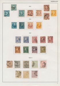 1852/1871 N° 1/18 met wat extra's op albumblad, zm/m
