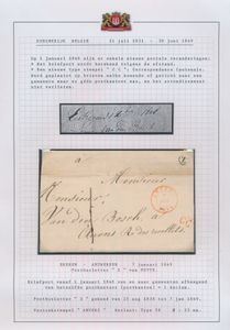 1849 Voorloper met inhoud, vanuit Ekeren, vertrekstempel 
