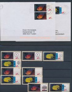 ATM 131A en ATM 132A, meerdere ex. met verschillende opdrukken en enkele zonder opdruk, totaal 10 ex., ook op twee brieven, zm