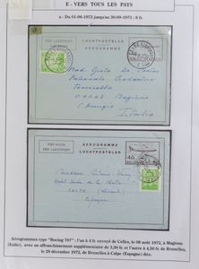 1972/1982 Mooie verzameling van luchtpostbladen, gelopen als niet gelopen, enkel gelopen naar buitenland, Italië, Cuba, Dubai, Noorwegen, Turkije, etc., zm