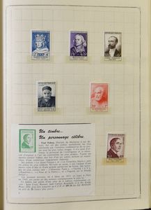 1849/1980 Verzameling in 3 albums met betere zegels, w.o. Le Havre 1929, Orphélins 2° en 3° reeks, PEXIP blok (niet mooi), kolonies 1937 Expo blokken, luchtpost, préo's, Beroemde Mannen, zm/m/ntz