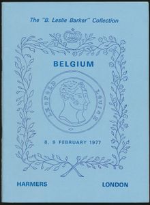 Harmer, Die „Leslie Barker“-Sammlung aus Belgien, zu verkaufen durch H.R. Harmer Ltd. (London); Harmer Ltd.; 1977; geheftet; Französisch; 64 Seiten; Softcover; in sehr gutem Zustand