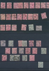 N° 38/41 Meerdere exemplaren met beter stempelmateriaal, voor stempelzoeker, zm/m/ntz