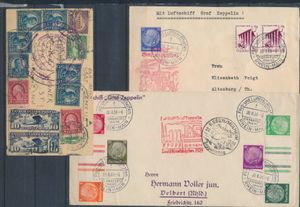 1929 First dirigible flight around the world en 2 brieven 1939 met Hindenburg frankering, zm