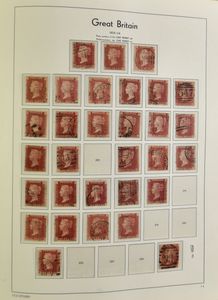 1841/1964 Verzameling in Leuchtturm album met o.a. groot aantal red pennies (incl. plate 225 (?), moeilijk zichtbaar), ook wat perfins, zm/m/ntz