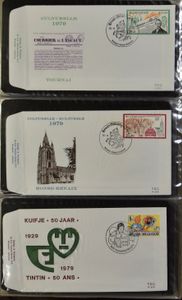 1967/1983 Verzameling FDC's in 3 albums, w.o. Kuifje, zm